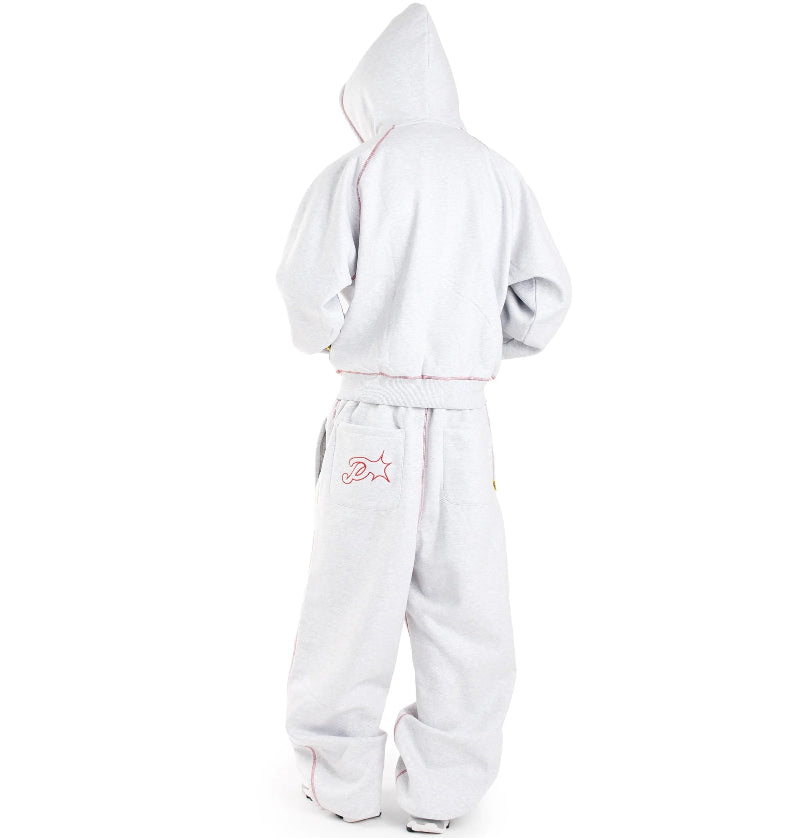 Protect London – Grey Red Brudda Zip Hoodie