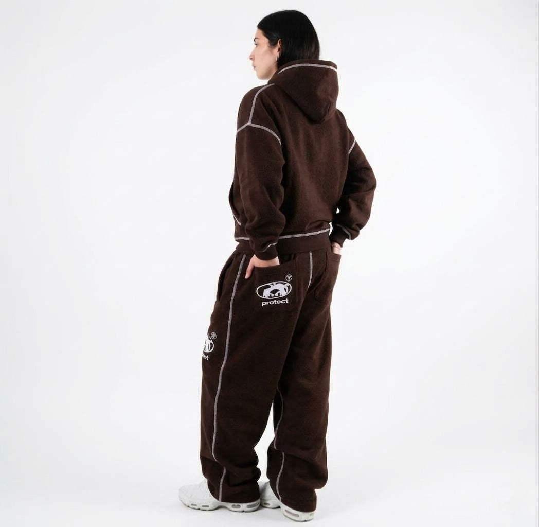 Protect Brudda Baggy Sweatpants –Coffee/White Edition