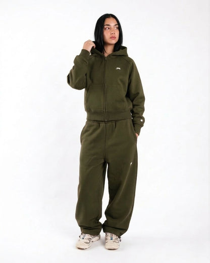 Protect London – Wine Day Olive Green Zip Hoodie