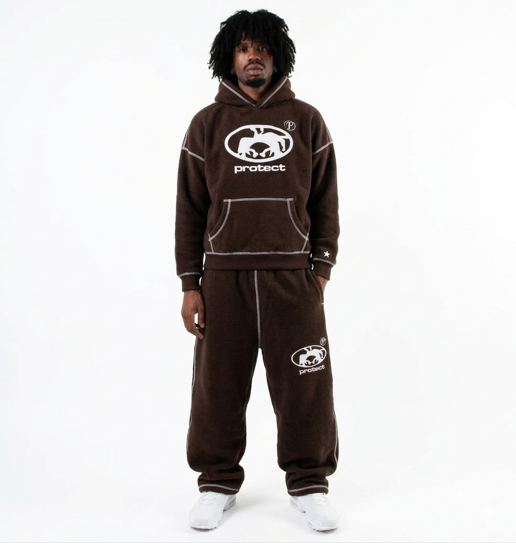 Protect Brudda Baggy Sweatpants –Coffee/White Edition