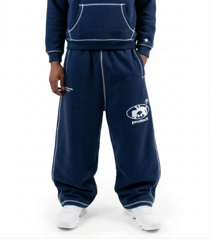 Protect Brudda Baggy Sweatpants – Navy Blue/White Edition