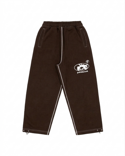 Protect Brudda Baggy Sweatpants –Coffee/White Edition