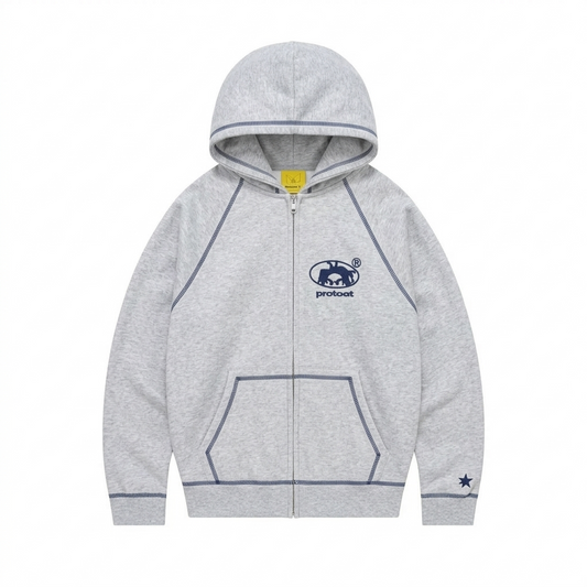 Protect London – Grey/Navy Brudda Zip Hoodie
