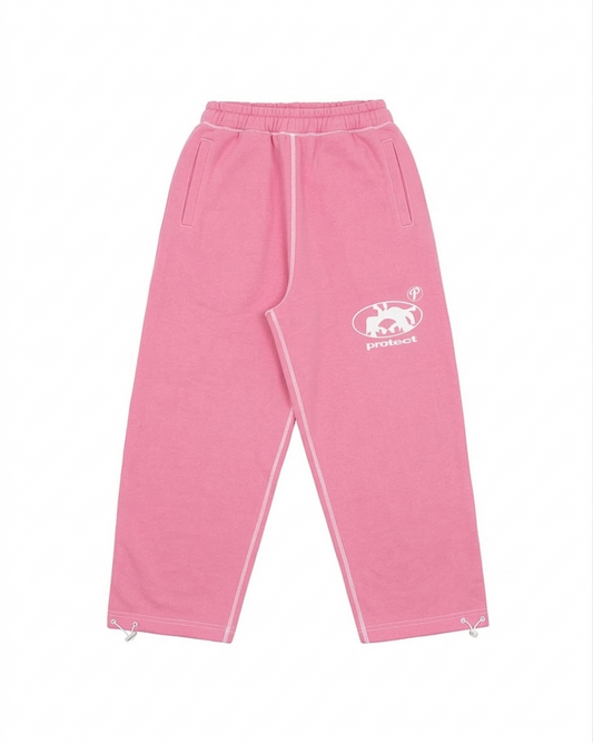 Protect Brudda Baggy Sweatpants – Bubblegum pink/White Edition