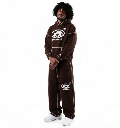 Protect Brudda Baggy Sweatpants –Coffee/White Edition
