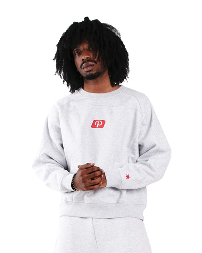 Protect London – Grey Melange Panel Sport Crewneck